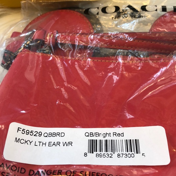 Coach Wristlet Glove Calf Leather Mickey Ears NWT - Picture 4 of 6